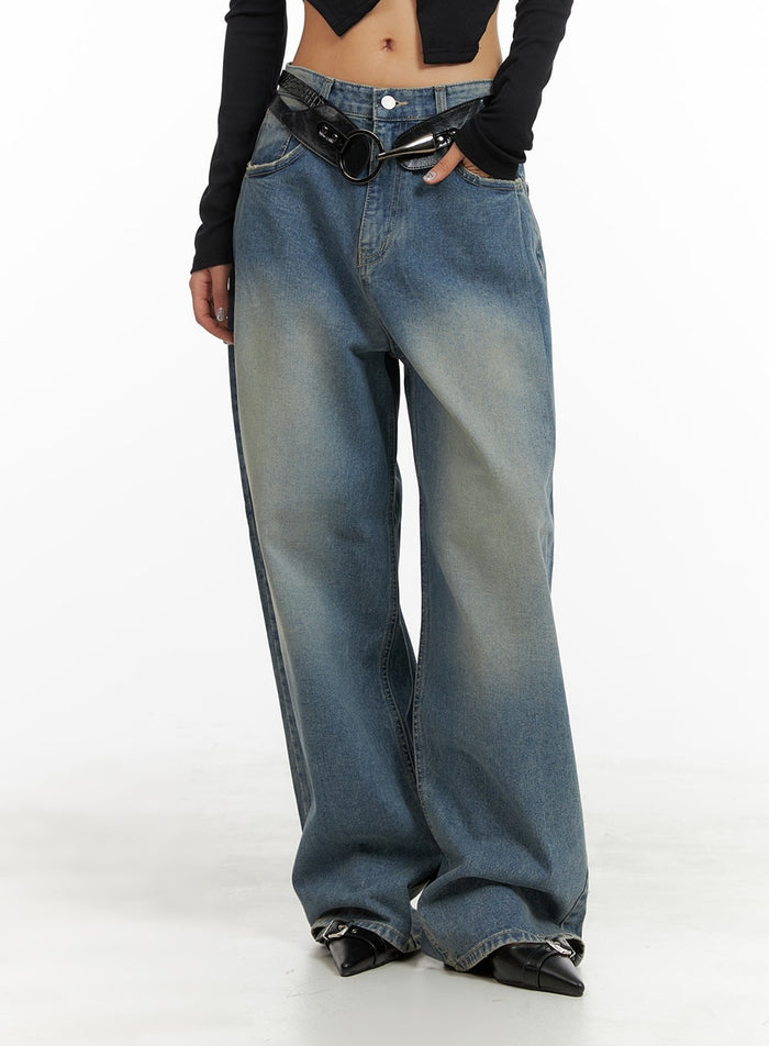 washed-out-wide-fit-baggy-jeans-ca416 / Blue