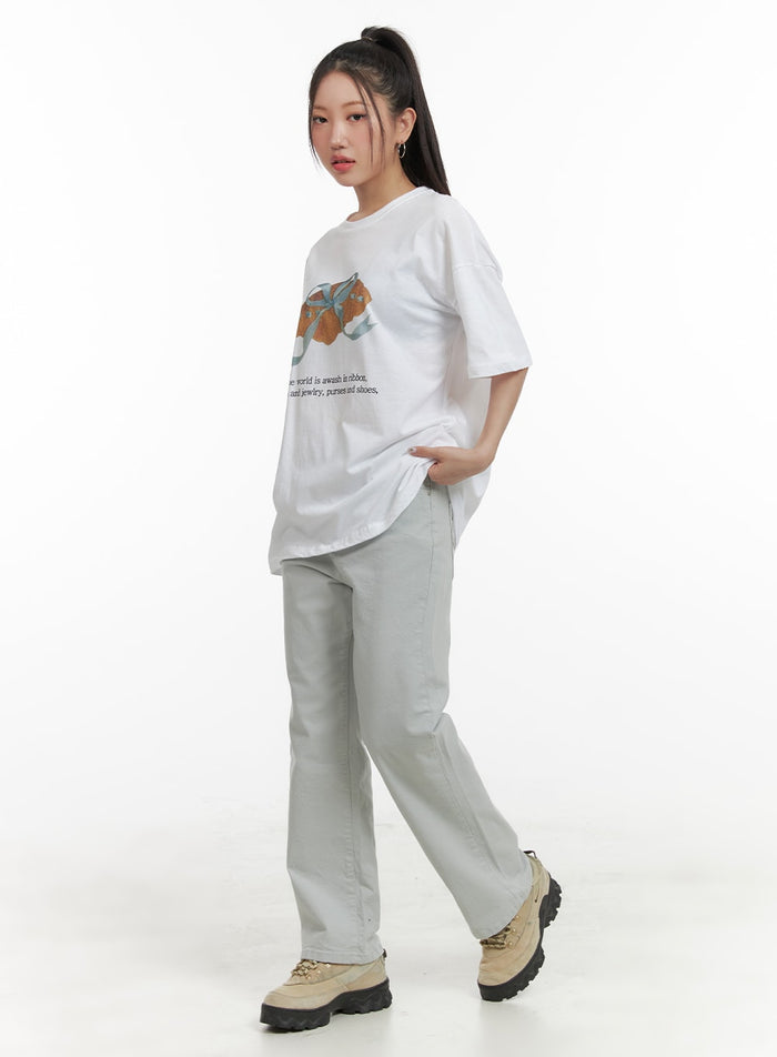 simple-straight-leg-pants-oa415 / Light gray