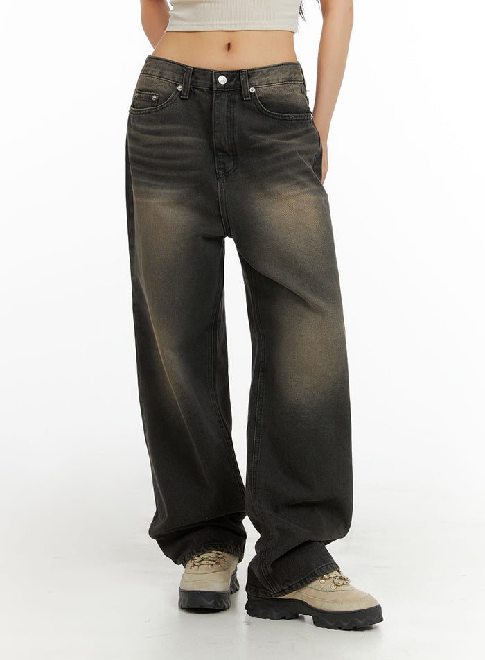 vintage-washed-baggy-jeans-ia417 / Black