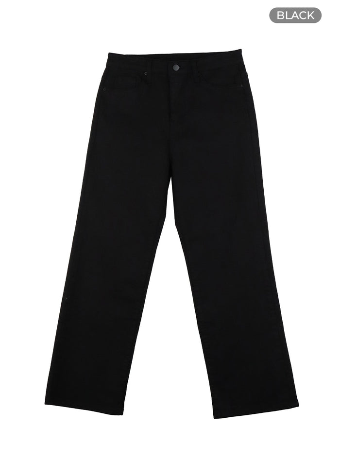 simple-straight-leg-pants-oa415 / Black
