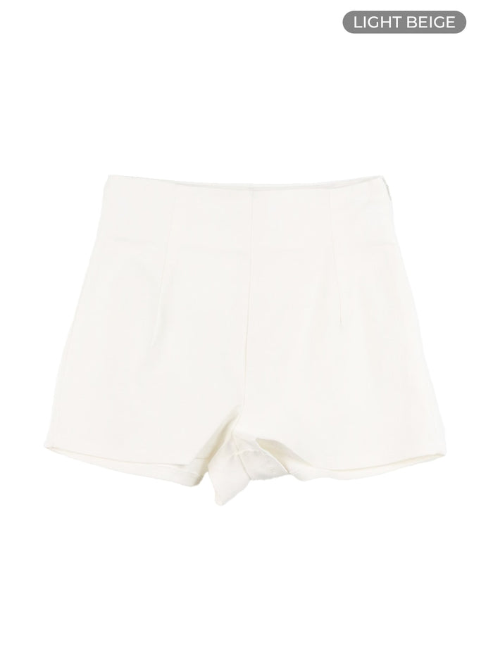 high-waist-slim-fit-shorts-ca409 / Light beige
