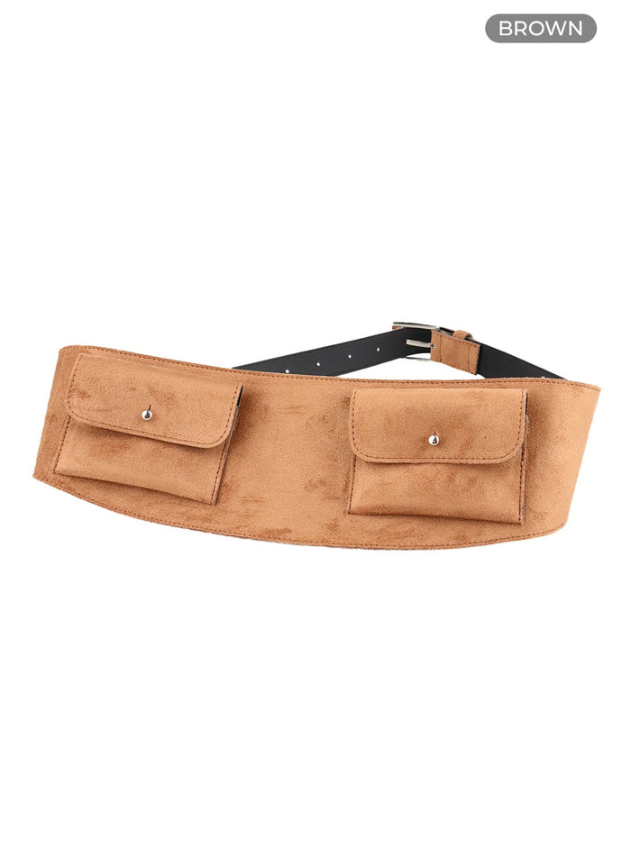 faux-leather-belt-cy403 / Brown
