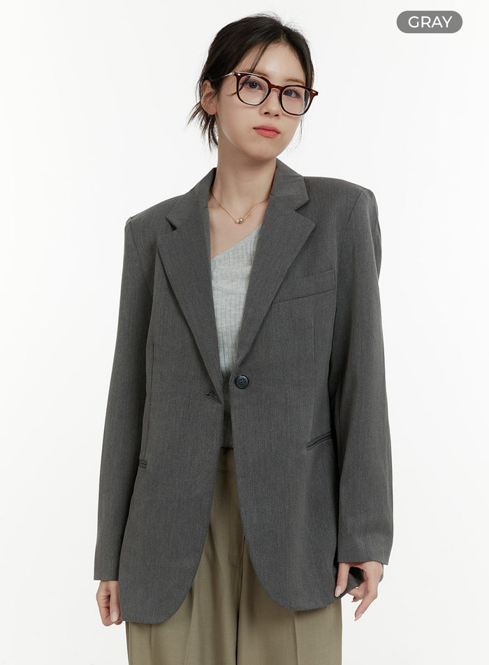 oversized-collar-blazer-oa405 / Gray
