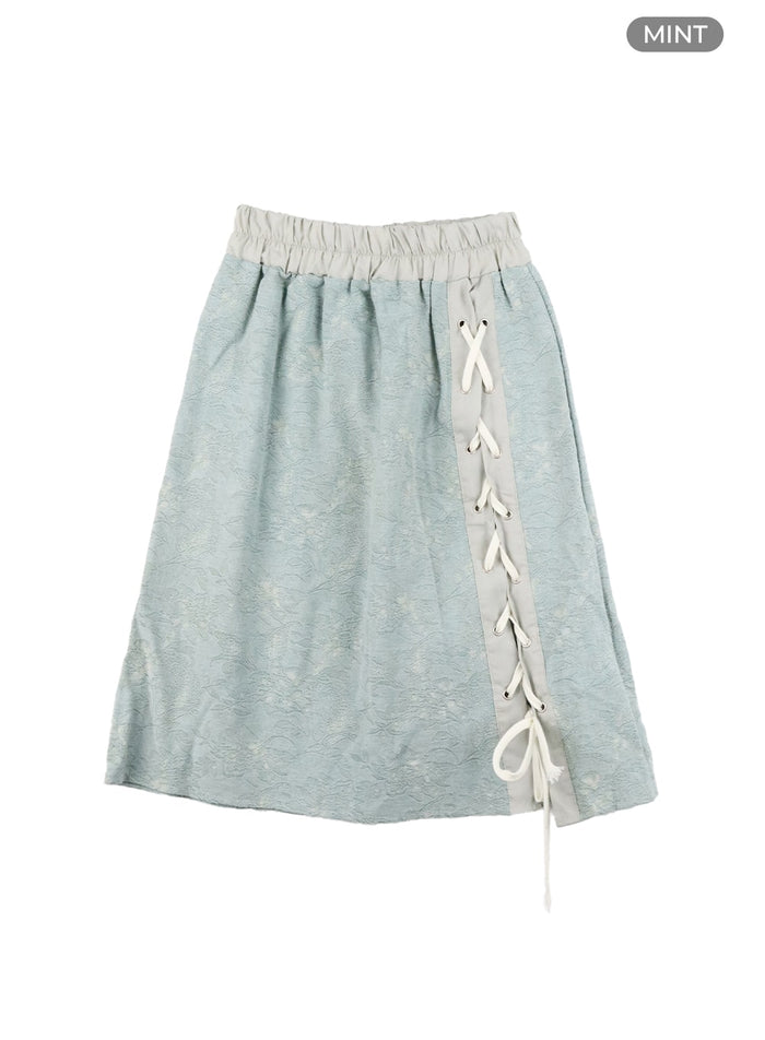 floral-strap-midi-skirt-ca401 / Mint