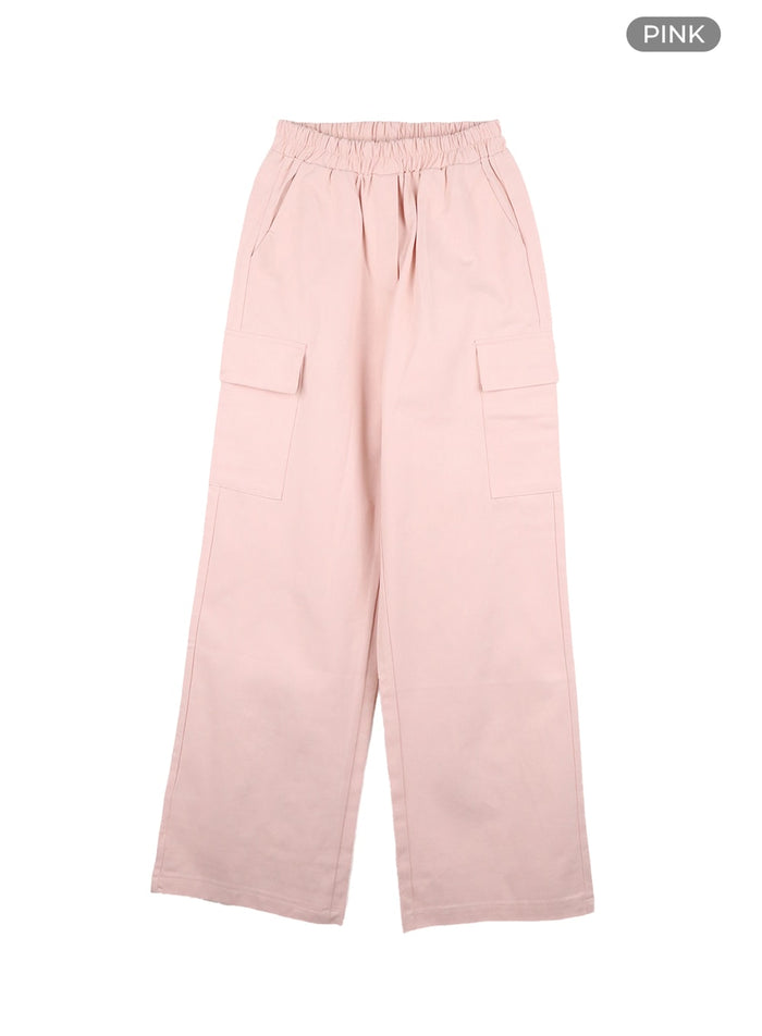 straight-cargo-pants-oa419 / Pink