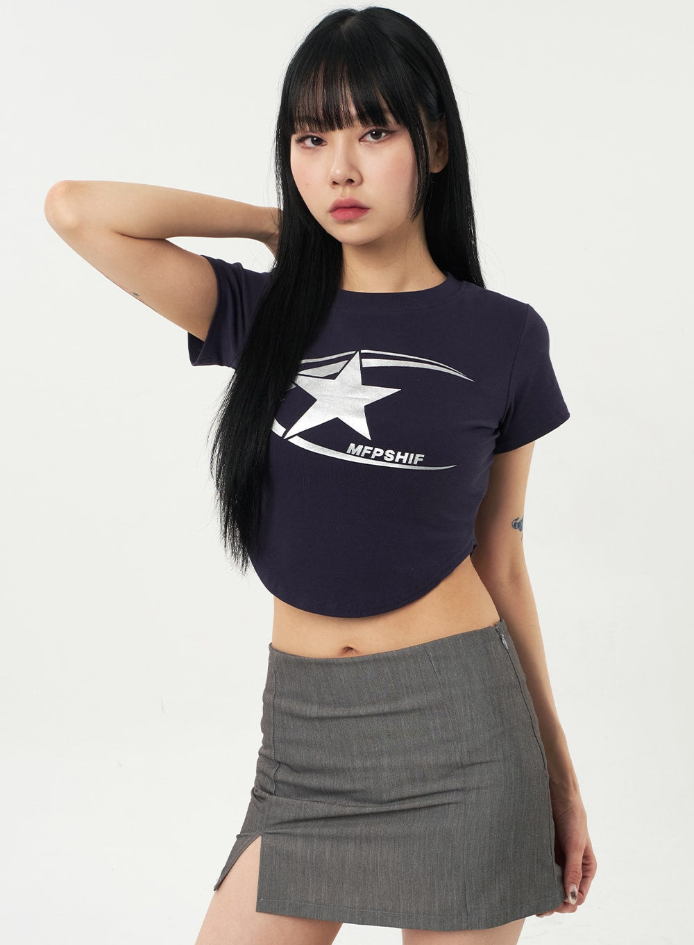 Star Cropped Tee CA327 - Acubi style | LEWKIN