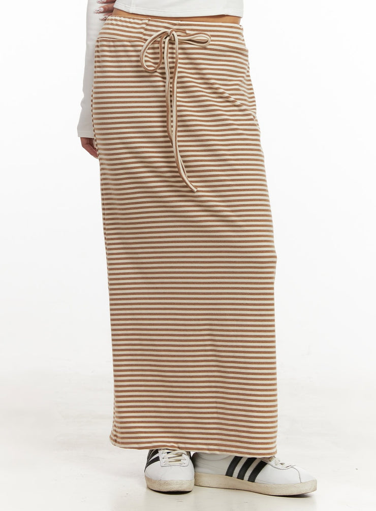 Striped Adjustable Maxi Skirt CJ508