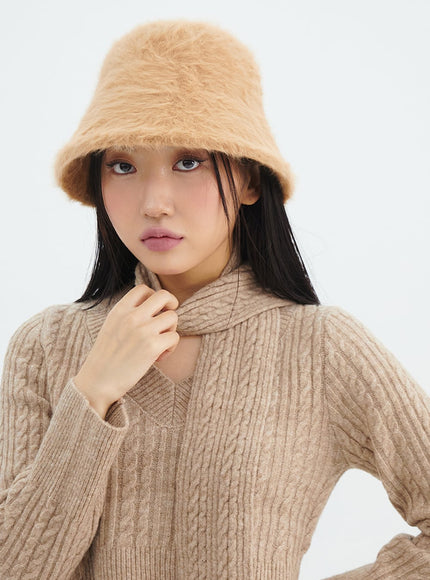 textured-bucket-hat-in317 / Beige