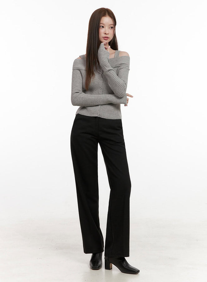 spandexsleek-tailored-pants-od418 / Black