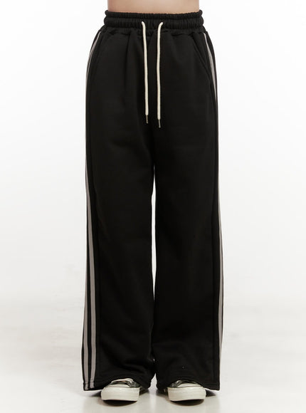 loungeease-wide-leg-sweatpants-on429 / Black