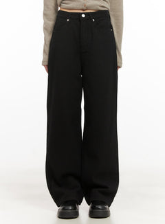 wide-fit-cotton-trousers-cd430 / Black