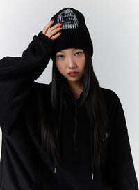 graphic-solid-beanie-cd329 / Black