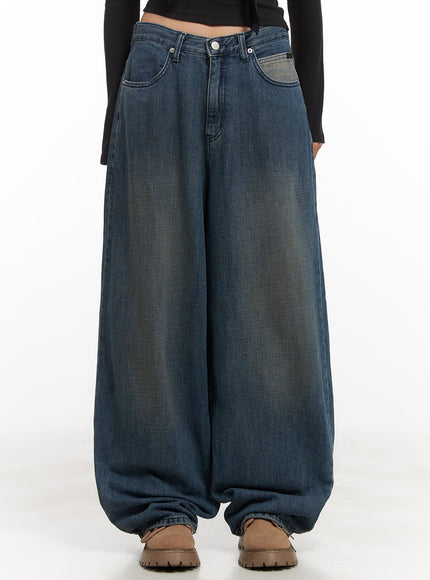 clara-oversize-cotton-denim-baggy-pants-cd409 / Blue