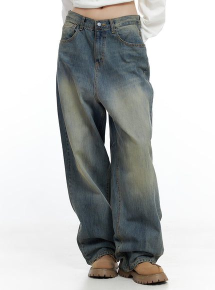 mila-washed-denim-wide-jeans-co425 / Blue