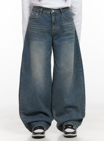 mikaela-comfy-baggy-jeans-cd411 / Blue