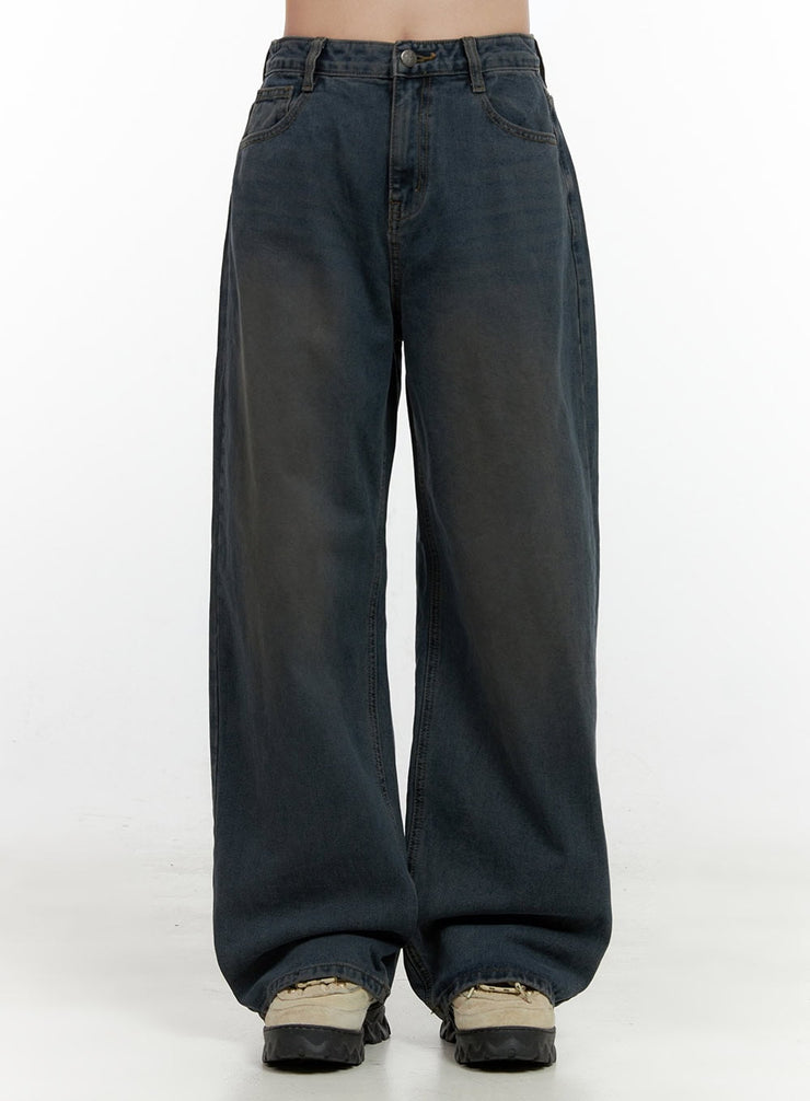 daphne-comfy-wide-leg-jeans-on404 / Blue