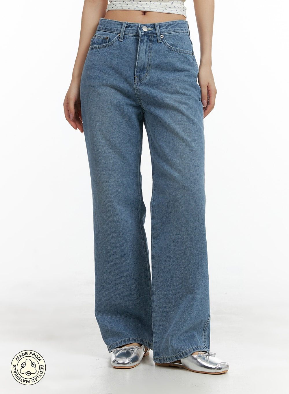 recycled-straight-leg-jeans-om428 / Blue