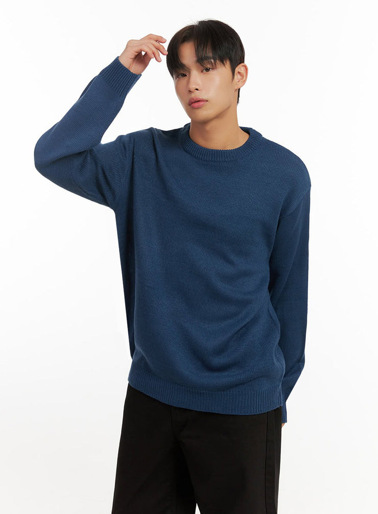 mens-cozyknit-round-neck-sweater-id413 / Blue