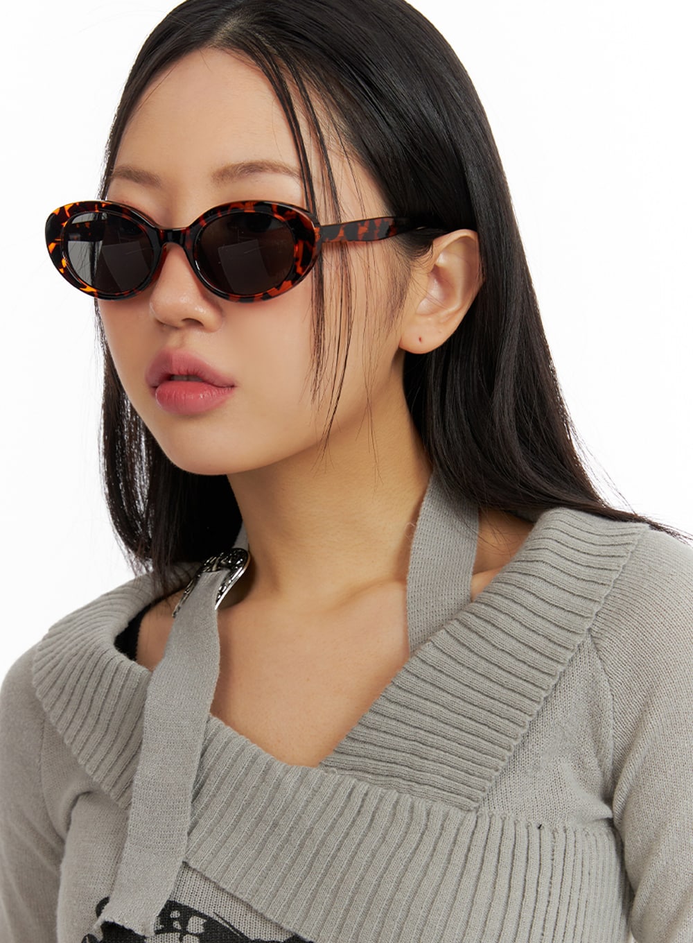 animal-print-marble-sunglasses-if421 / Brown