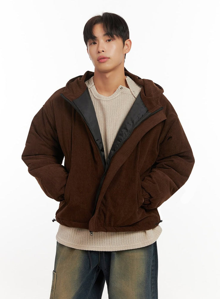 mens-corduroy-hooded-jacket-id406 / Brown