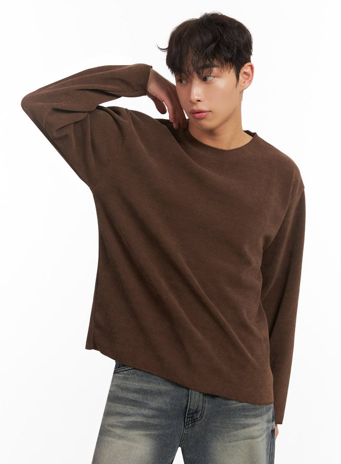 mens-corduroy-long-sleeve-sweater-id431 / Brown