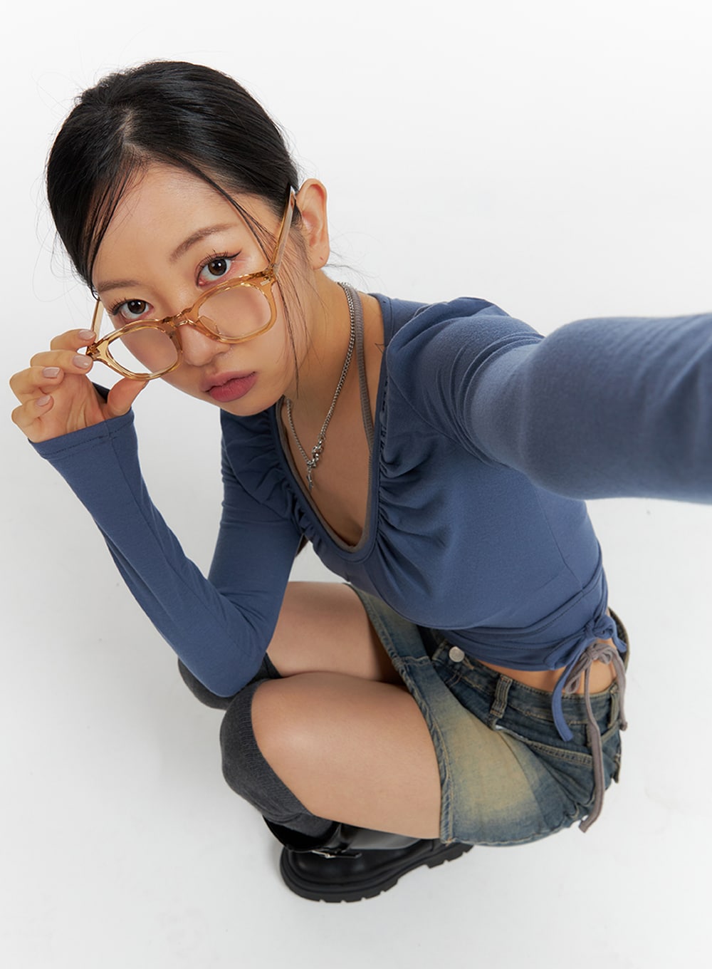 square-eye-glasses-if421 / Brown