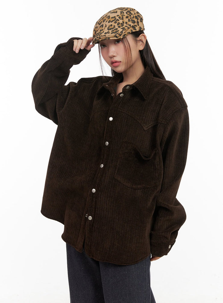 oversize-collar-jacket-cd413 / Brown