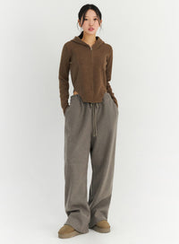 wide-leg-soft-sweatpants-cn303 / Dark beige