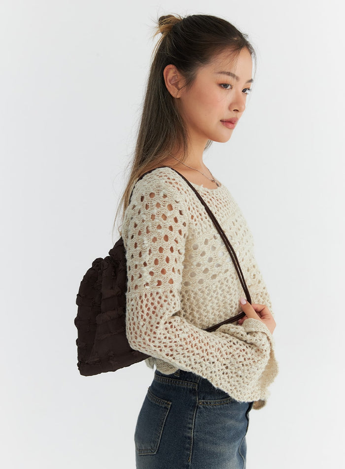 ruffled-mini-backpack-co313 / Dark brown