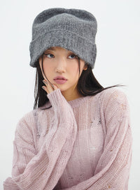 solid-knit-beanie-in317 / Dark gray