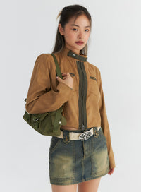 nylon-pocket-shoulder-bag-co311 / Dark green