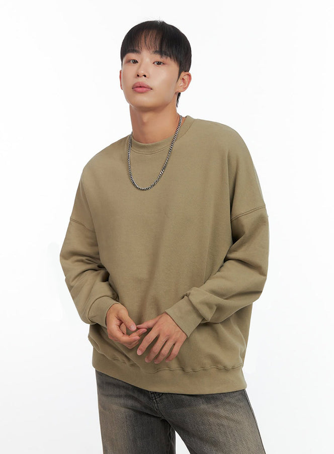 mens-loose-fit-sweatshirt-io420 / Dark green