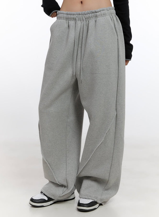 wide-fit-solid-sweatpants-cn421 / Gray