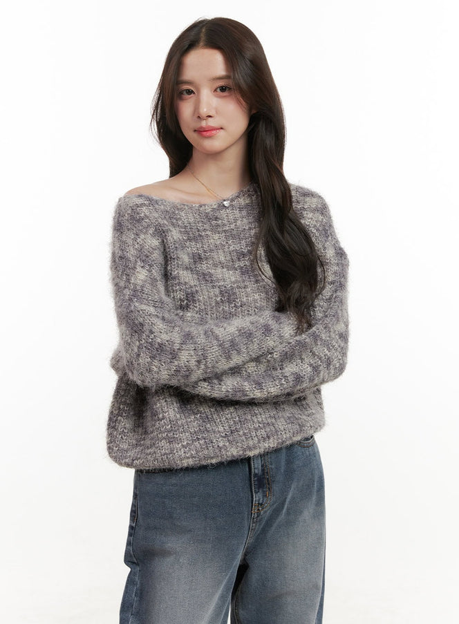 multicolor-cozy-knit-sweater-on429 / Gray