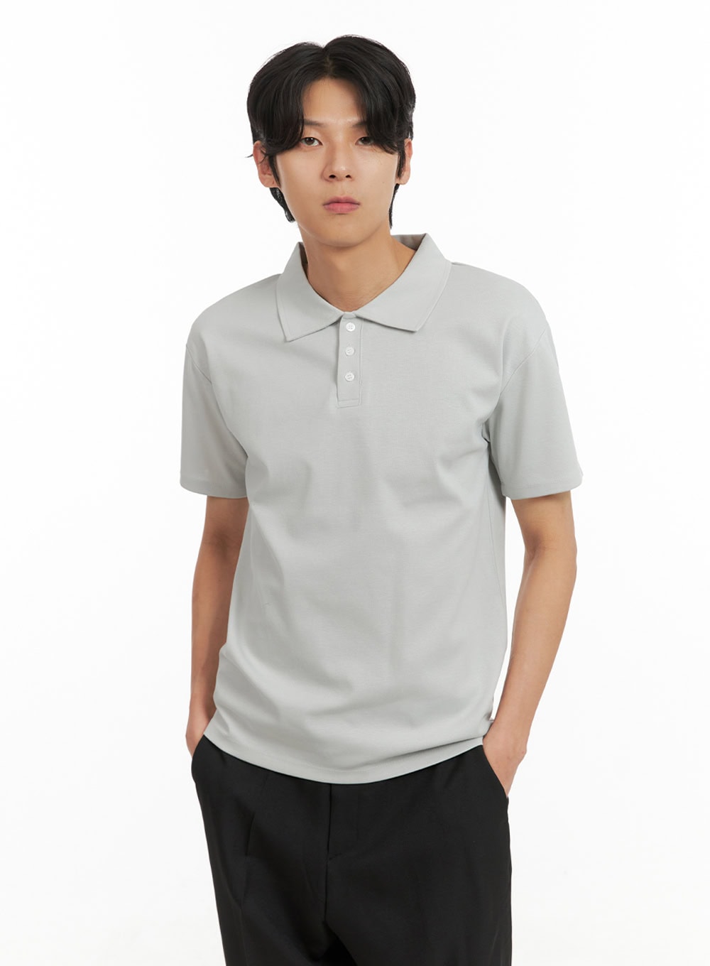 mens-basic-polo-shirt-iy402 / Gray