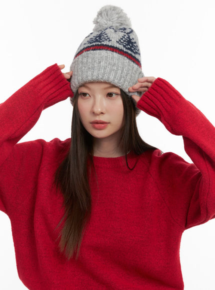 cozy-nordic-knit-beanie-od417 / Gray