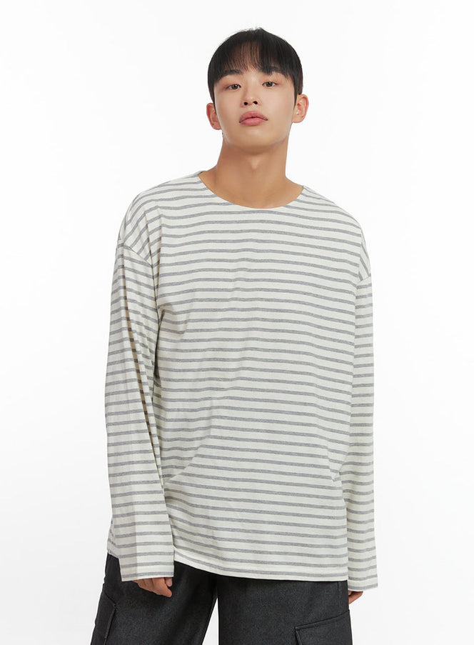 mens-classic-stripe-t-shirt-io420 / Gray