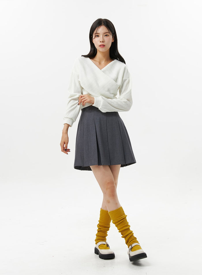 pleated-mini-skirt-oo312 / Gray