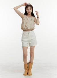 cotton-shorts-oy409 / Light beige