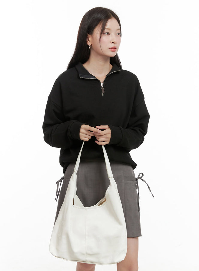 basic-faux-leather-shoulder-bag-og416 / Light beige