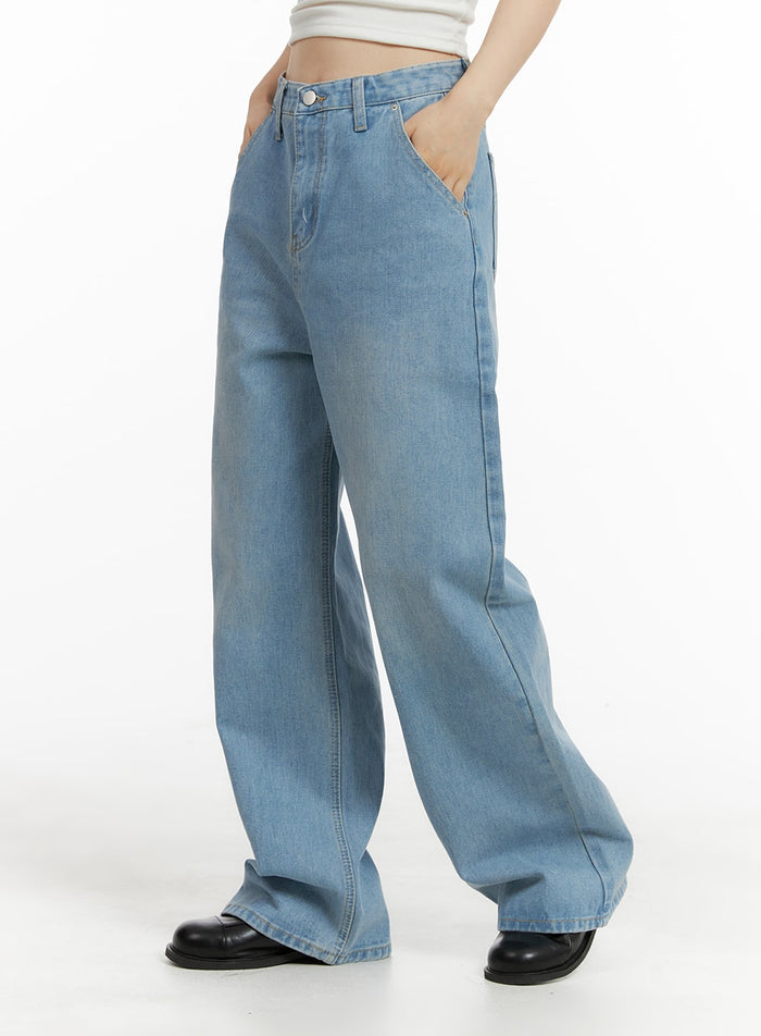 light-washed-baggy-jeans-om408 / Light blue