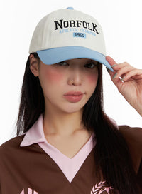 embroidered-color-block-cap-if421 / Light blue