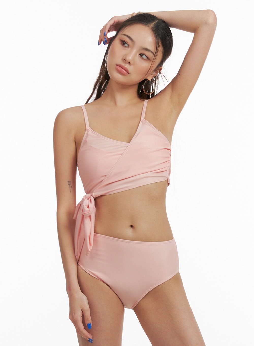 wrapped-ribbon-bikini-top-set-pink-oy408 / Pink