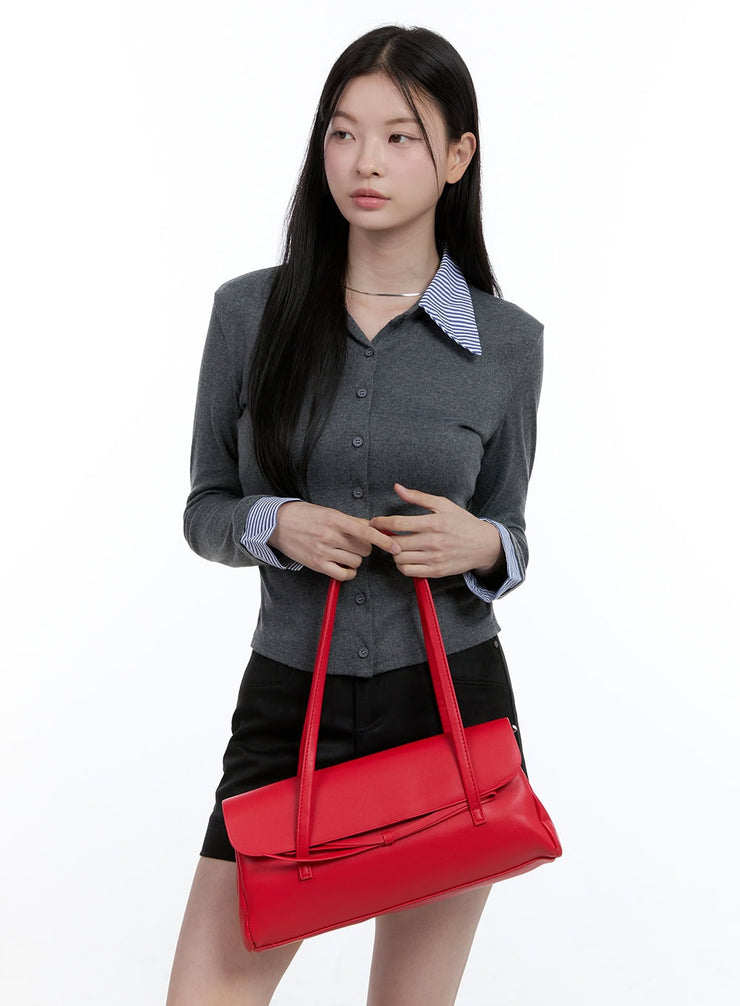 ribbon-charm-shoulder-bag-oo429 / Red