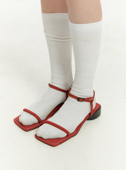 strap-flat-sandals-ol430 / Red