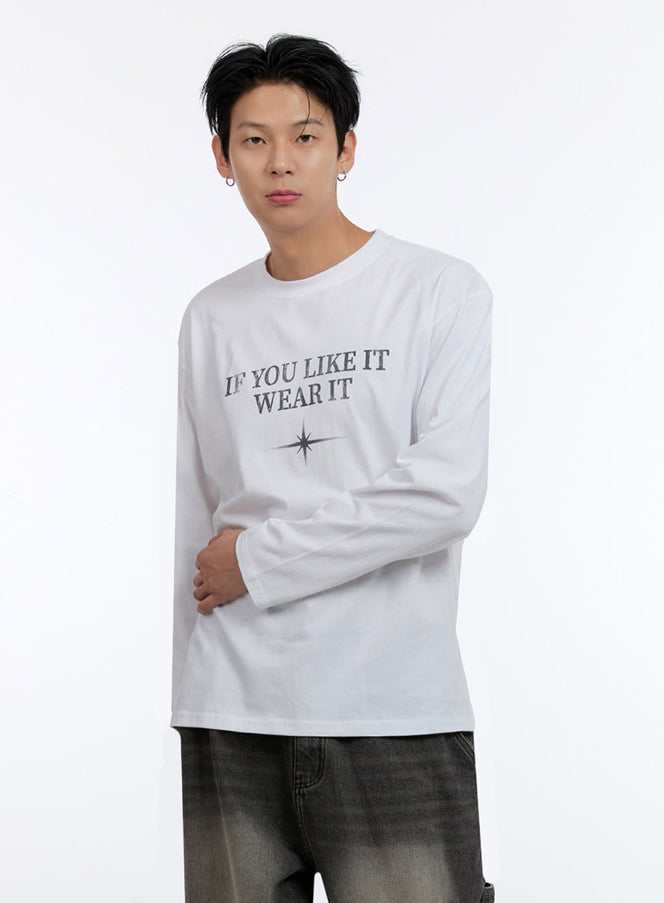 mens-print-long-sleeve-tee-io428 / White