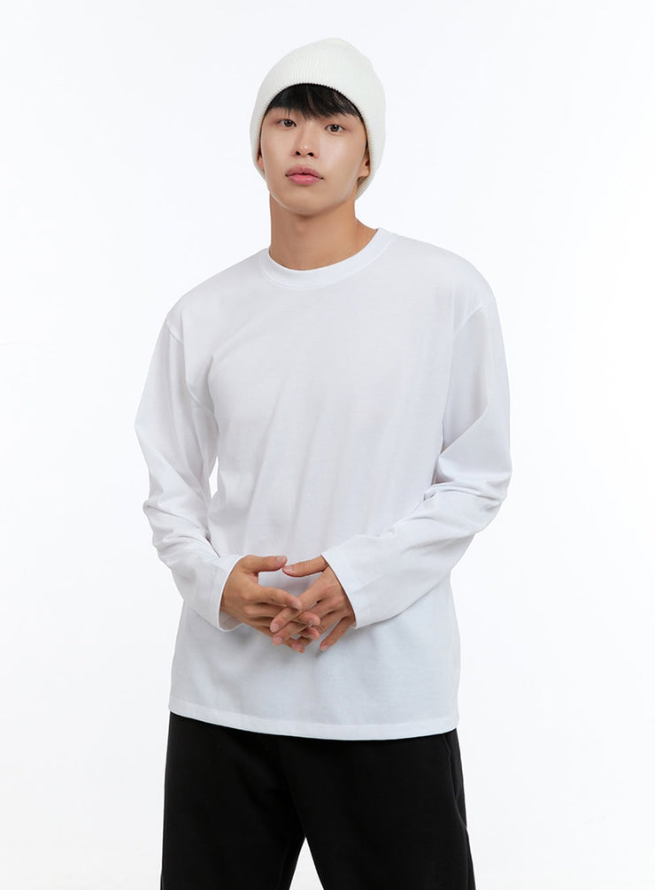 mens-basic-cotton-long-sleeve-t-shirt-white-is412 / White