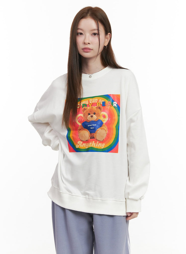 long-sleeve-cotton-graphic-hoodie-od418 / White