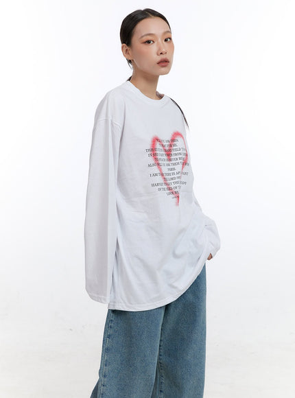 oversized-graphic-long-sleeve-tee-co431 / White