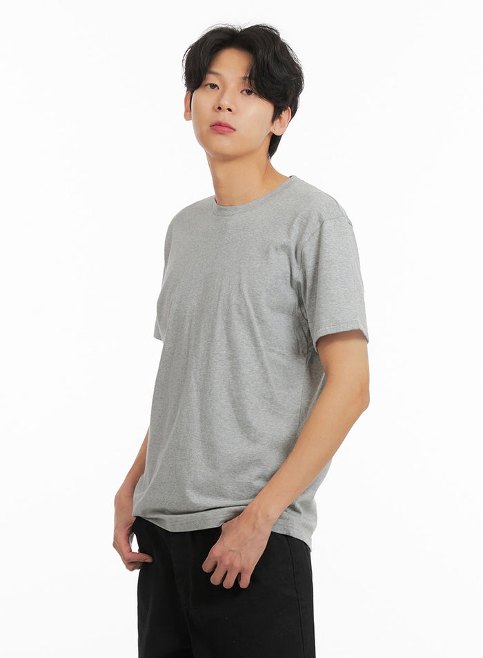mens-basic-cotton-t-shirt-ia401 / Gray